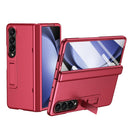 For Samsung Galaxy Z Fold4 5G Shockproof Case With Holder - All-Inclusive - Red