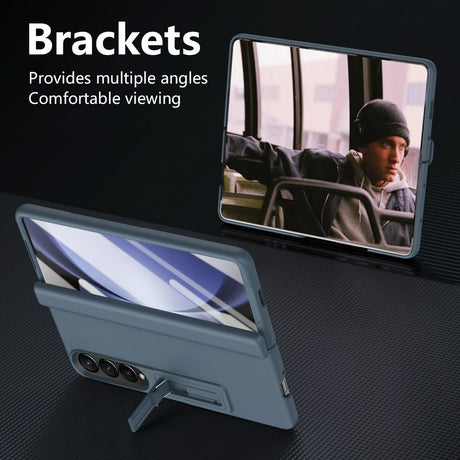 For Samsung Galaxy Z Fold4 5G Shockproof Case With Holder - All-Inclusive - Red