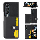 Litchi Pattern Single Button Card Holder Phone Case - Red