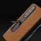 For Samsung Galaxy Z Fold4 5G Carbon Fiber Phone Case With Holder - Dark Brown