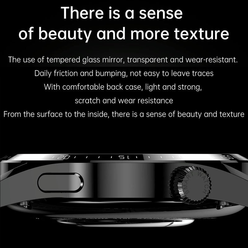 1.36 Inch Round Screen Bluetooth Smart Watch With Leather Strap - Silver