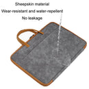 14-inch Waterproof Leather Computer Bag - Fully Open & Portable - Gray Black