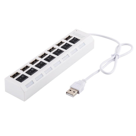 7-Port Usb Hub With High Speed 480Mbps On / Off Switch & 7 Leds - Black