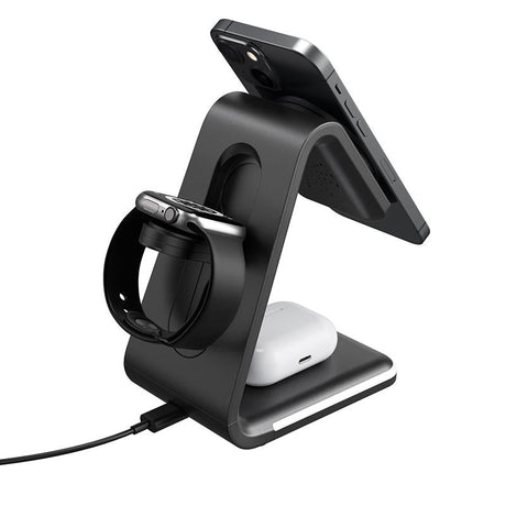 3 In 1 Magnetic Wireless Vertical Charger - Black