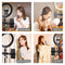 10.2 Curved Rgbw Led Ring Light Kit with Tripod Dual Phone Brackets Remote and Clamp