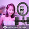 10.2 Curved Rgbw Led Ring Light Kit with Tripod Dual Phone Brackets Remote and Clamp