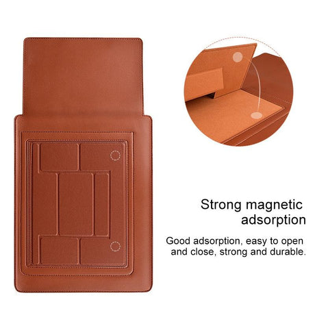 15.4 Inch Laptop Leather Sleeve Carrying Bag - Yellow