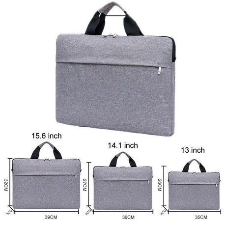 15 Inch Waterproof Portable Notebook Bag - Multifunctional Single Shoulder Computer Bag - Gray