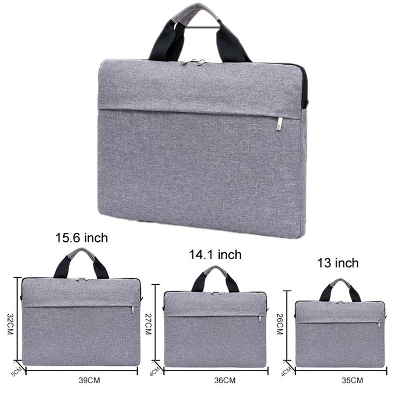 15 Inch Waterproof Portable Notebook Bag - Multifunctional Single Shoulder Computer Bag - Gray