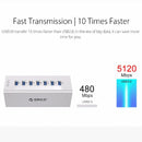 7-Port Aluminum Usb 3.0 Hub For Laptops - Black