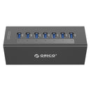 7-Port Aluminum Usb 3.0 Hub For Laptops - Black