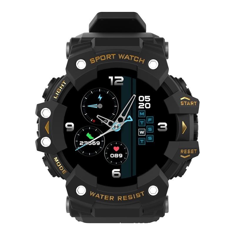 1.28 Inch Waterproof Smart Watch With Heart Rate & Blood Pressure Monitoring - Black