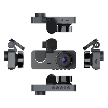 Black A2 Triple Lens Car Dash Camera Recorder