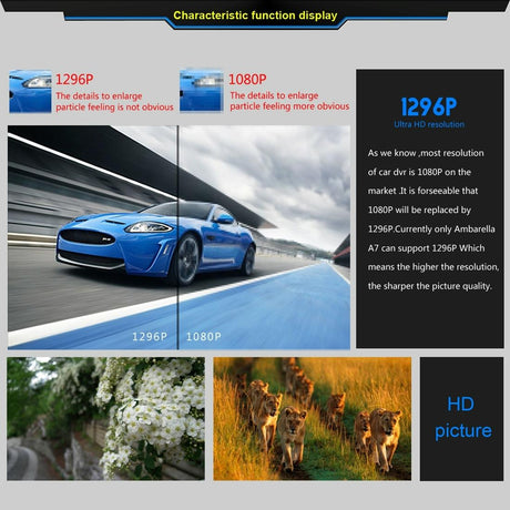 2.7 Lcd Car Dvr Camera with 170 Degree Wide Angle 2304 x 1296p Hd Screen