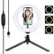 7.9 Led Ring Light With Tripod And Phone Clamp - 3 Modes Dimmable Dual Colour Temperature