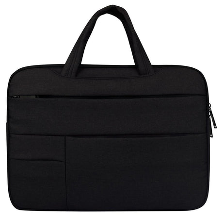 15.6 Inch Laptop Tablet Bag With Multiple Pockets And Soft Oxford Cloth Handle - Black