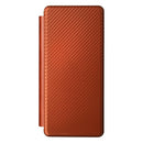 For Samsung Galaxy Z Fold4 5G Carbon Fiber Flip Leather Case - Black