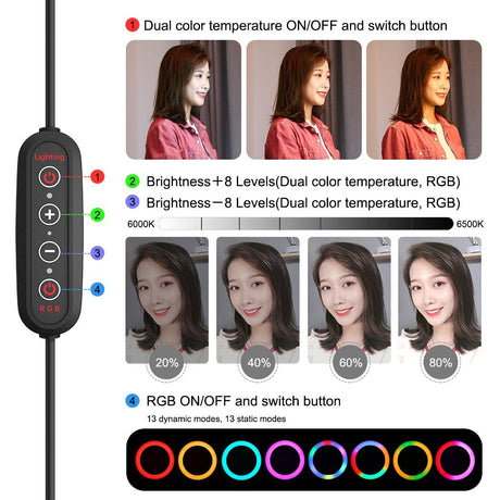 10.2 Curved Led Ring Light With Dual-Colour Temperature Remote And Tripod