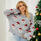 Autumn And Winter Christmas Ladies Sweater Sheath Knit Top - Grey - Xl
