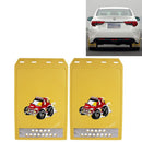 2 Pcs Premium Heavy Duty Molded Splash Mud Flaps Auto Front And Rear Fender Guard Small Size Random Pattern Delivery - Black