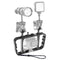 Aluminum Dual Handheld Diving Light Arm Mount For Action Cameras