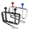 Aluminum Dual Handheld Diving Light Arm Mount For Action Cameras