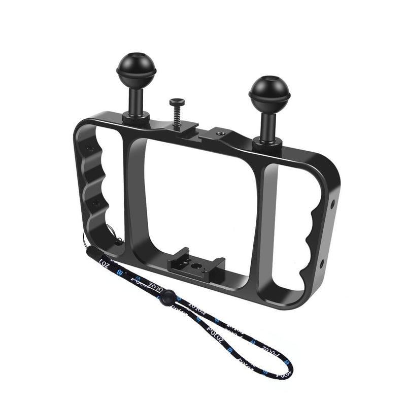 Aluminum Dual Handheld Diving Light Arm Mount For Action Cameras