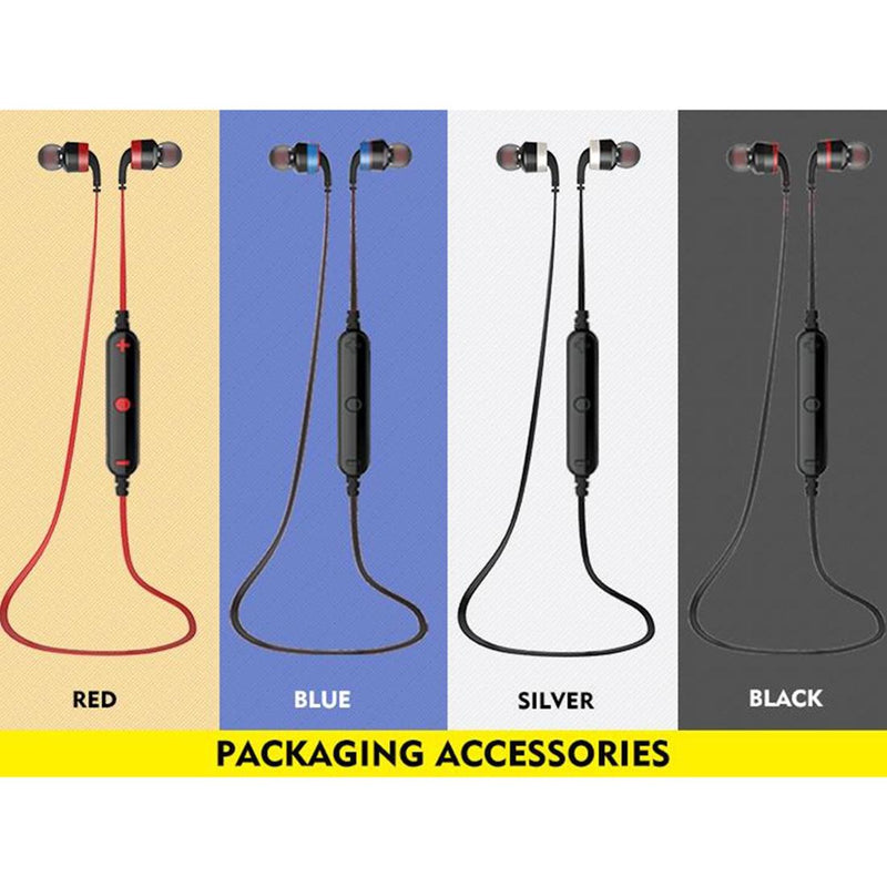 Wireless Sport Bluetooth Earphones with In-line Control - Black - Black