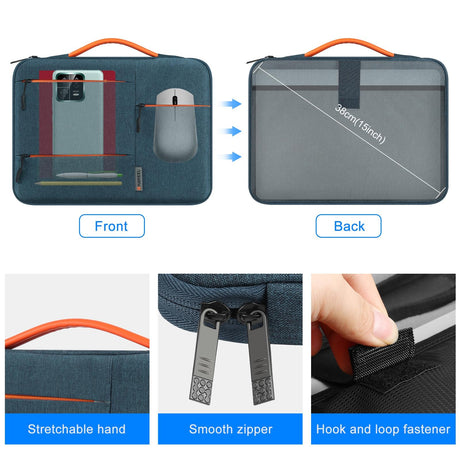 13 Laptop Sleeve Case For Macbook Samsung Thinkpad Sony Dell Alienware Chuwi Asus Hp -13.5 Inch Zipper Briefcase Handbag - Black