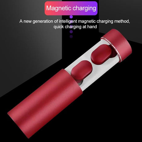 Wireless Touch Bluetooth Headset with Smart Magnetic Charging - Automatic Pairing - Black