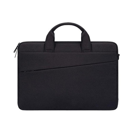 Portable Laptop Tablet Bag - 15.4 Inch Double Side Pockets Soft Handle Oxford Cloth - Black