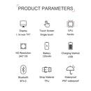 Waterproof Smart Bracelet With Call Reminder And Health Monitoring - Black