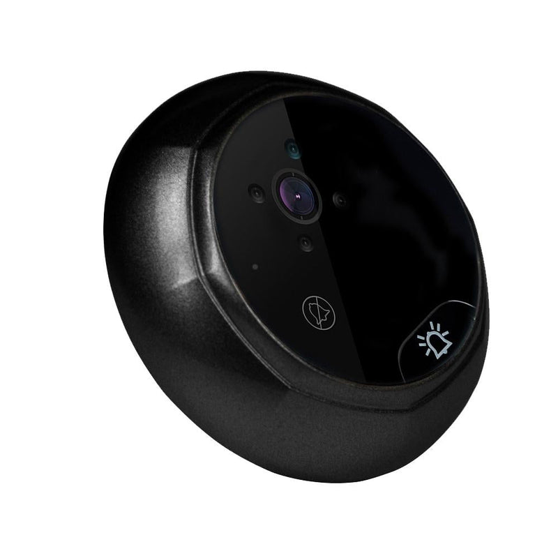 2.4 Screen 2.0Mp Security Camera With Night Vision And Video Recording - No Disturb Peephole Viewer - Black