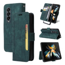 For Samsung Galaxy Z Fold4 5G Leather Dual Buckle Phone Case - Black