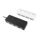 4-Port Usb 2.0 Hub With Switches - Black