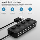 4-Port Usb 2.0 Hub With Switches - Black
