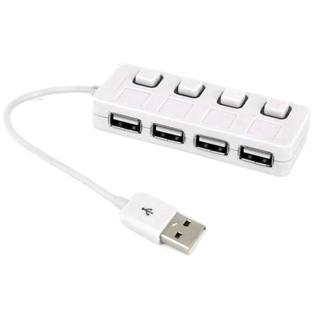 4-Port Usb 2.0 Hub With Switches - Black