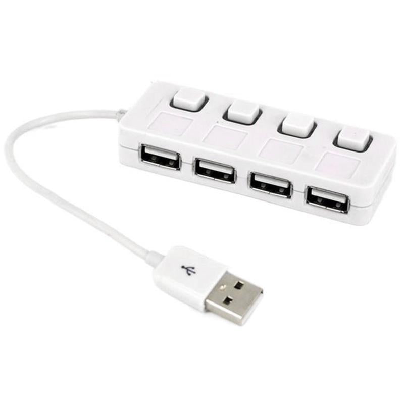 4-Port Usb 2.0 Hub With Switches - Black