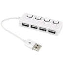 4-Port Usb 2.0 Hub With Switches - Black