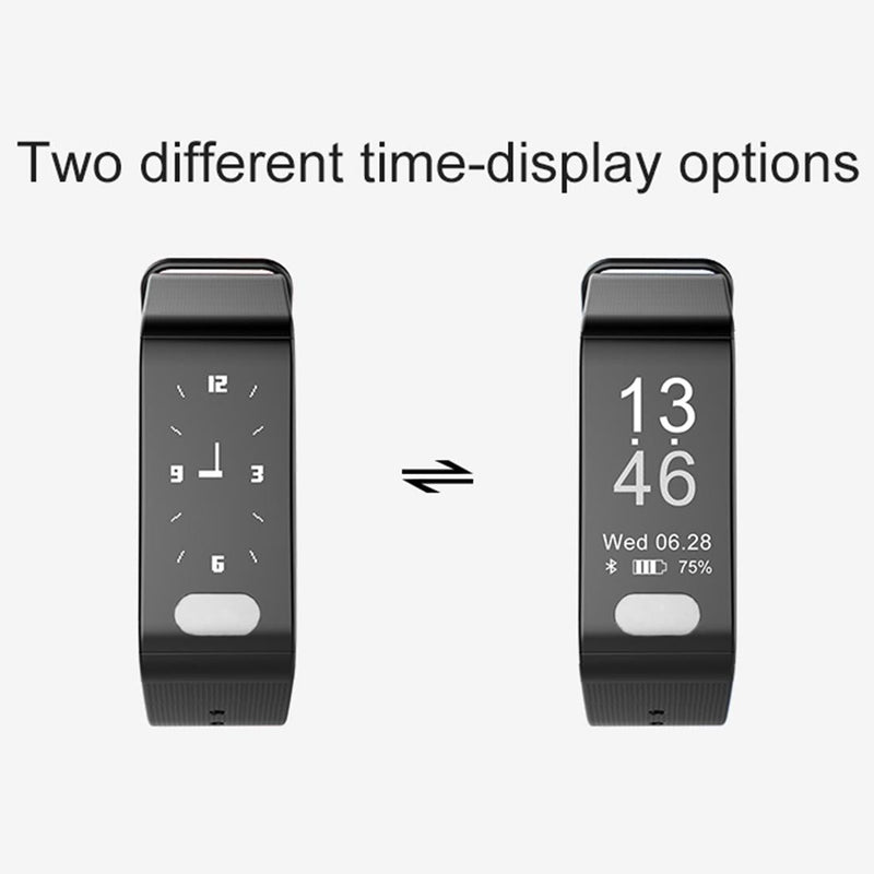 Oled Fitness Tracker With Ecg Heart Rate Bp And Sleep Monitoring - Sports Mode - Black