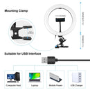 10.2 Ring Light with Monitor Clip & Usb 3 Modes Dual Colour Temperature Dimmable Curved Diffuse Vlogging Selfie Beauty Photography Video Lights Phone Clamp - Black
