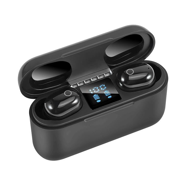 Wireless Bluetooth Headset with 2000mah Charging Case - Touch & Magnetic Charging - Black