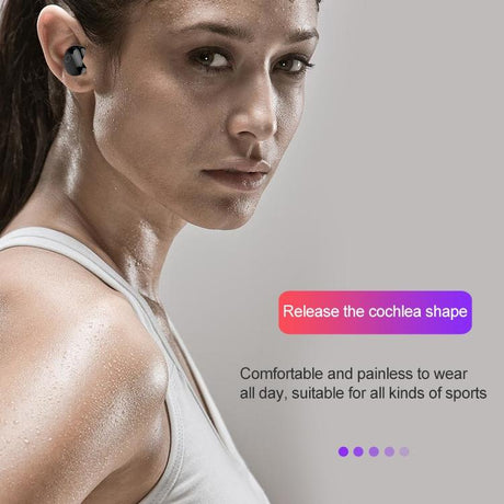 Wireless Bluetooth Headset with 2000mah Charging Case - Touch & Magnetic Charging - Black