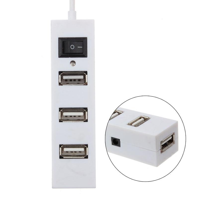 4-Port Usb 2.0 Hub With Switch - Black