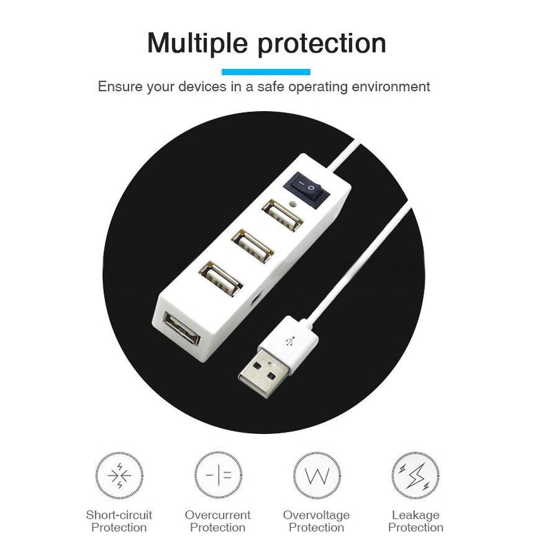 4-Port Usb 2.0 Hub With Switch - Black