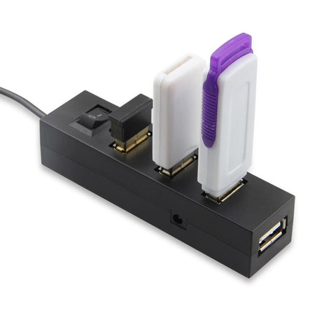 4-Port Usb 2.0 Hub With Switch - Black