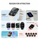 1.83 Inch Ip68 Waterproof Smart Watch Support Body Temperature Monitoring / Heart Rate / Blood Oxygen / Blood Pressure Monitoring - Black