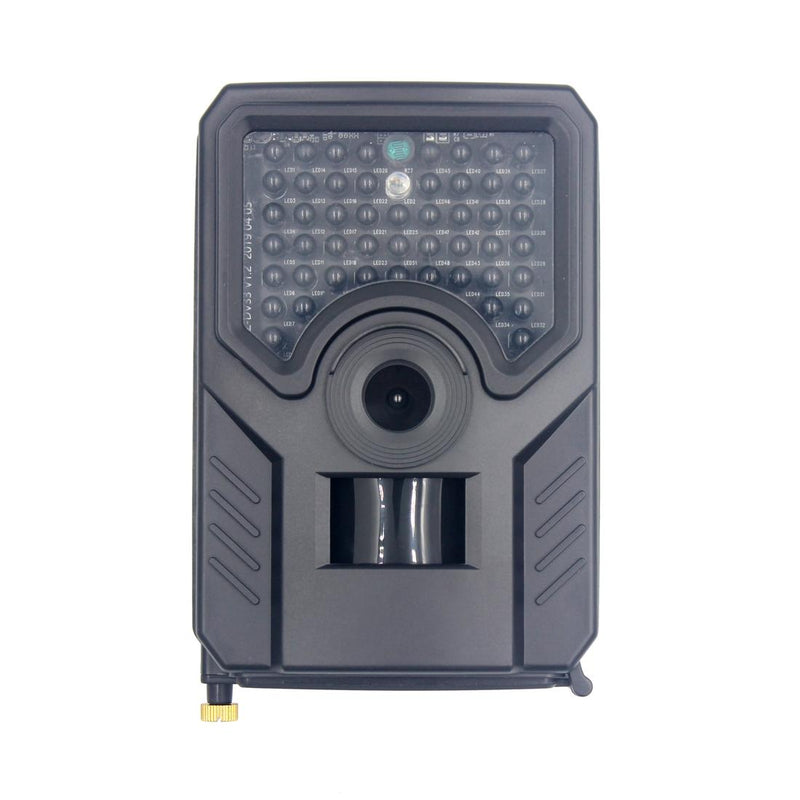 12Mp 1080P Hd Infrared Hunting Trail Camera With 120 Degree Wide Angle Lens And Ip56 Waterproof Design - Supports Tf Card Pir Distance 10-15M - Black