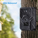 12Mp 1080P Hd Infrared Hunting Trail Camera With 120 Degree Wide Angle Lens And Ip56 Waterproof Design - Supports Tf Card Pir Distance 10-15M - Black
