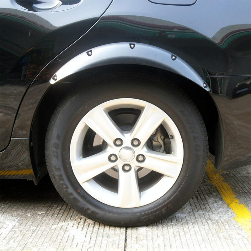 2 Pcs 58Cm Car Stickers Rubber Round Arc Strips Fender Flares Wheel Eyebrow Decal Sticker Black